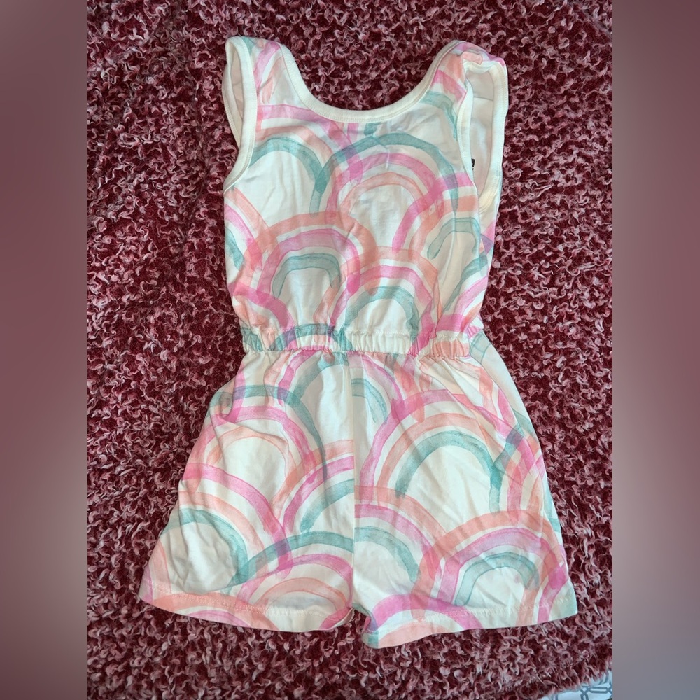 Tea Collection Pink and Blue Bodysuit with Whimsical Pattern